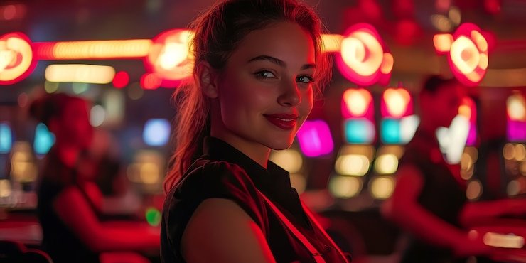 Dealer profesional jingga888 slot menangani kartu Hot Pot dengan profesional di studio multi-kamera